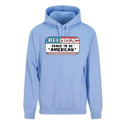 4th Of July Retro Hello Im Proud To Be American Gift Unisex Surf Hoodie