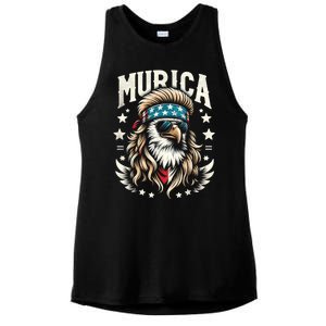 4th Of July Bald Eagle Mullet Murica Usa Usa Merica Ladies PosiCharge Tri-Blend Wicking Tank