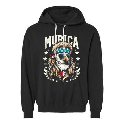 4th Of July Bald Eagle Mullet Murica Usa Usa Merica Garment-Dyed Fleece Hoodie