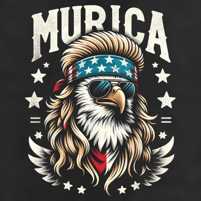 4th Of July Bald Eagle Mullet Murica Usa Usa Merica 7 Panel Mesh Trucker Snapback Hat