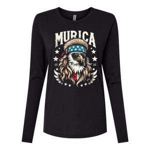 4th Of July Bald Eagle Mullet Murica Usa Usa Merica Womens Cotton Relaxed Long Sleeve T-Shirt