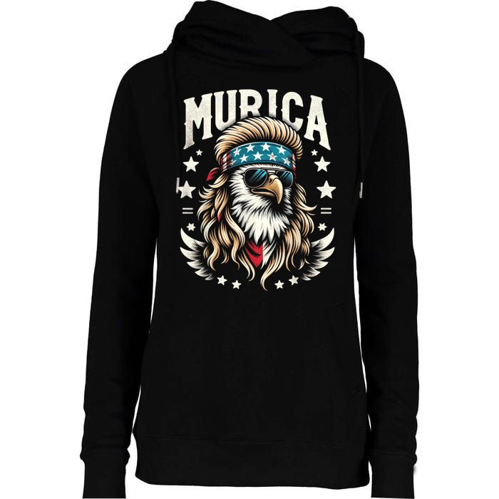 4th Of July Bald Eagle Mullet Murica Usa Usa Merica Womens Funnel Neck Pullover Hood