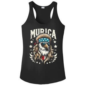 4th Of July Bald Eagle Mullet Murica Usa Usa Merica Ladies PosiCharge Competitor Racerback Tank