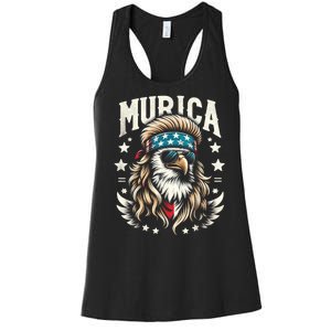 4th Of July Bald Eagle Mullet Murica Usa Usa Merica Women's Racerback Tank