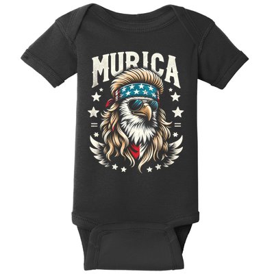4th Of July Bald Eagle Mullet Murica Usa Usa Merica Baby Bodysuit