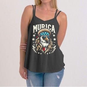 4th Of July Bald Eagle Mullet Murica Usa Usa Merica Women's Strappy Tank