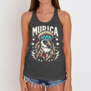 4th Of July Bald Eagle Mullet Murica Usa Usa Merica Women's Knotted Racerback Tank