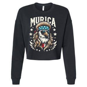 4th Of July Bald Eagle Mullet Murica Usa Usa Merica Cropped Pullover Crew