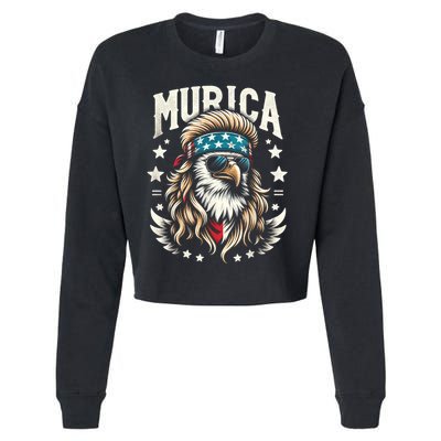 4th Of July Bald Eagle Mullet Murica Usa Usa Merica Cropped Pullover Crew