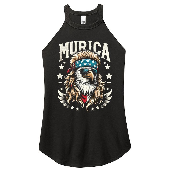 4th Of July Bald Eagle Mullet Murica Usa Usa Merica Women's Perfect Tri Rocker Tank