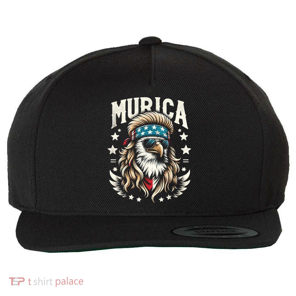 4th Of July Bald Eagle Mullet Murica Usa Usa Merica Wool Snapback Cap