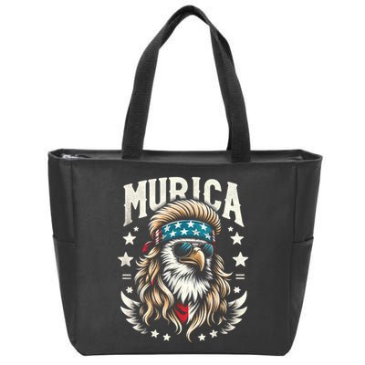 4th Of July Bald Eagle Mullet Murica Usa Usa Merica Zip Tote Bag