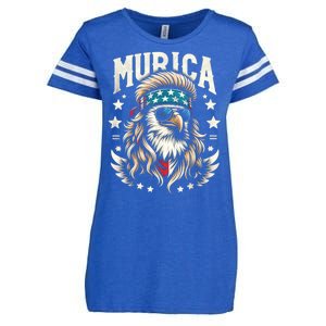 4th Of July Bald Eagle Mullet Murica Usa Usa Merica Enza Ladies Jersey Football T-Shirt