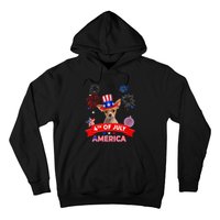 4th Of July Decor Patriotic Chihuahua Dog USA Hoodie