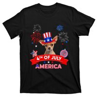 4th Of July Decor Patriotic Chihuahua Dog USA T-Shirt