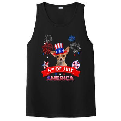 4th Of July Decor Patriotic Chihuahua Dog USA PosiCharge Competitor Tank