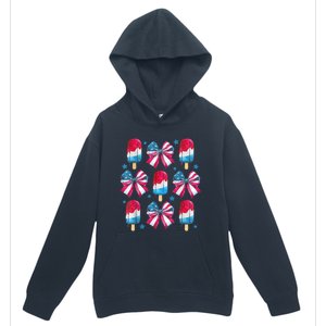 4th Of July Cute Popsicle Bows Patriotic Urban Pullover Hoodie