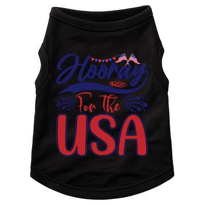 4th Of July Hooray For The Usa Patriotic Gift Doggie Tank