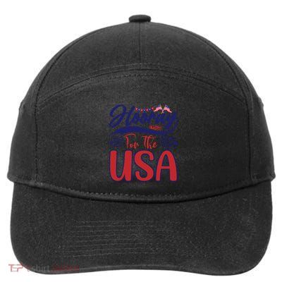 4th Of July Hooray For The Usa Patriotic Gift 7-Panel Snapback Hat