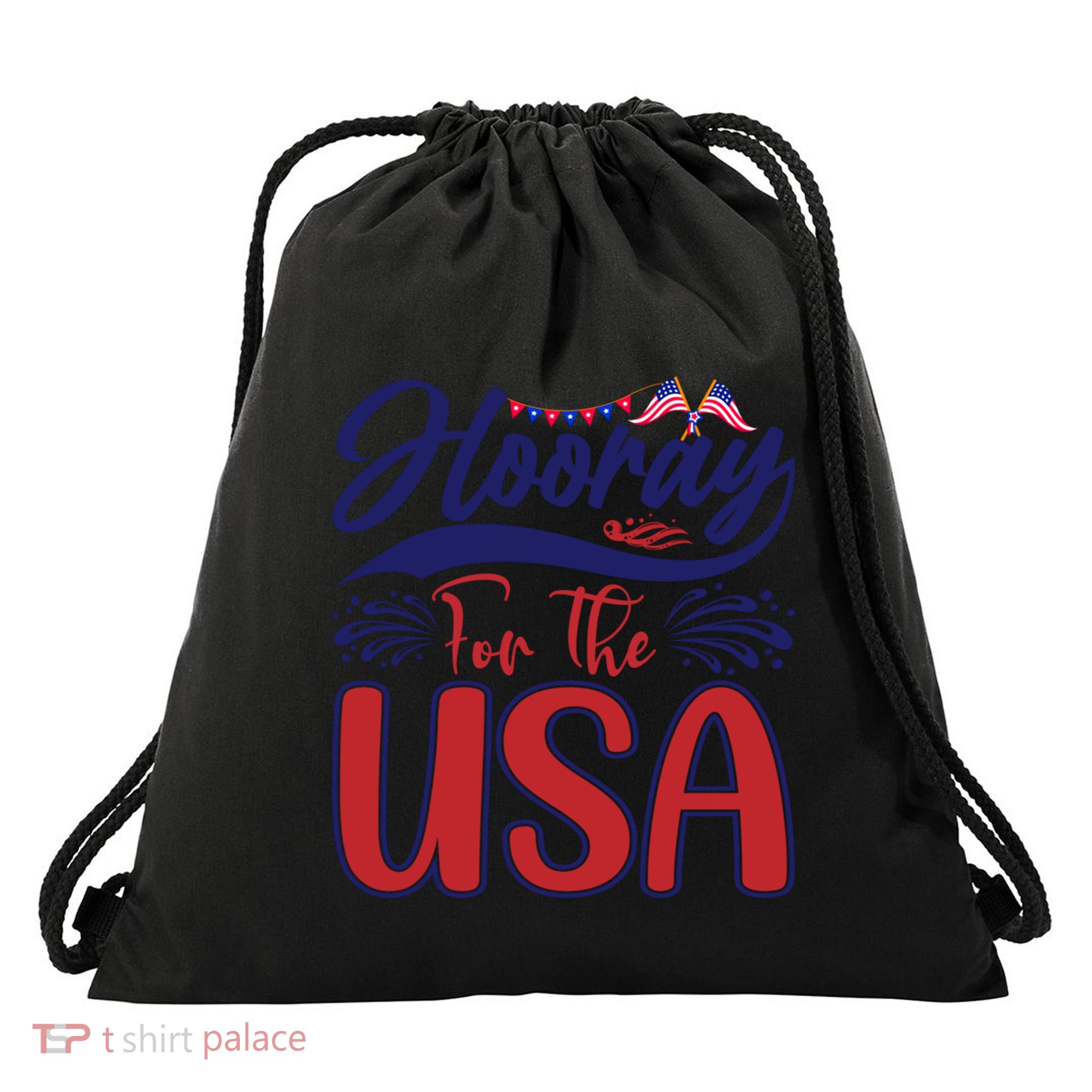 4th Of July Hooray For The Usa Patriotic Gift Drawstring Bag
