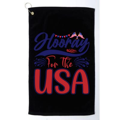 4th Of July Hooray For The Usa Patriotic Gift Golf Towel