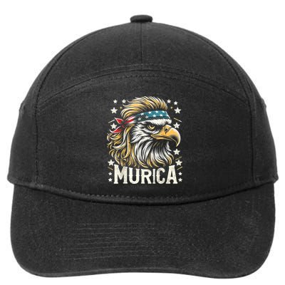 4th Of July Bald Eagle Mullet Murica Usa Usa Merica 7-Panel Snapback Hat