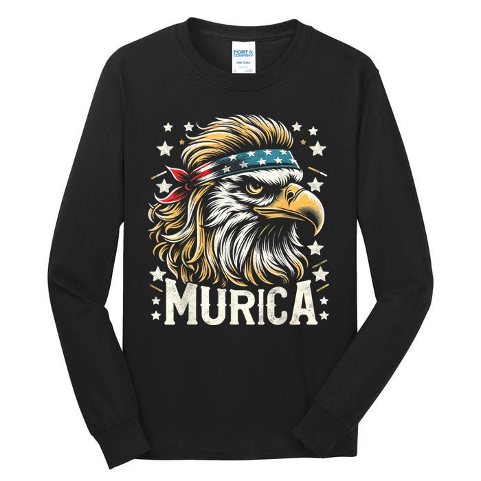 4th Of July Bald Eagle Mullet Murica Usa Usa Merica Tall Long Sleeve T-Shirt