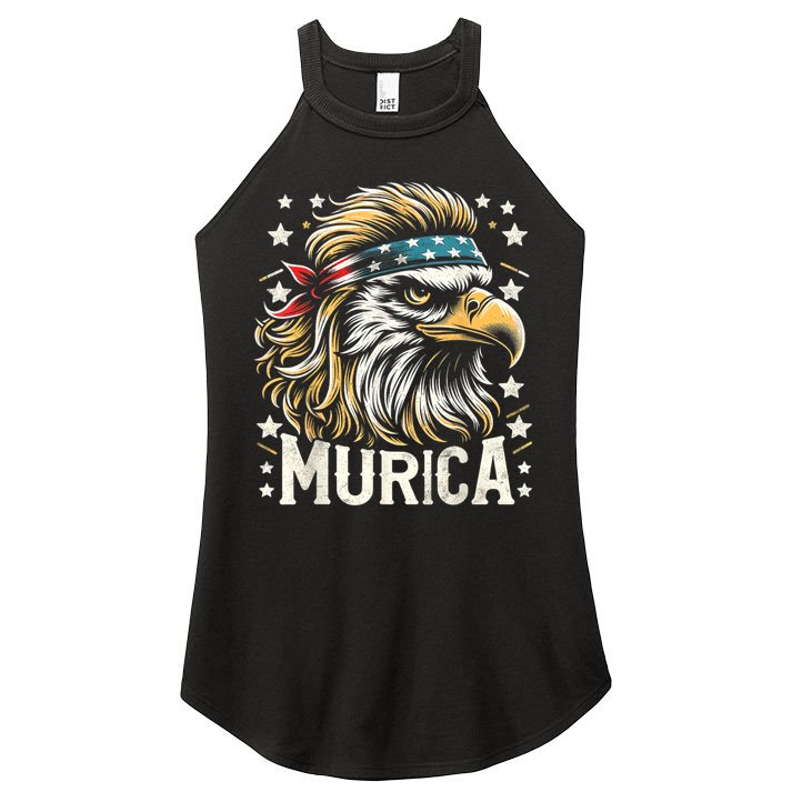 4th Of July Bald Eagle Mullet Murica Usa Usa Merica Women's Perfect Tri Rocker Tank