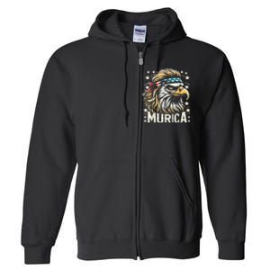 4th Of July Bald Eagle Mullet Murica Usa Usa Merica Full Zip Hoodie