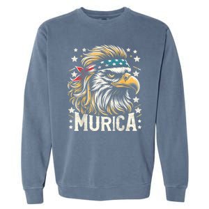 4th Of July Bald Eagle Mullet Murica Usa Usa Merica Garment-Dyed Sweatshirt