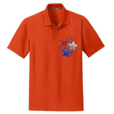 4th Of July Fireworks Stars Funny Cute 4th Of July Dry Zone Grid Polo