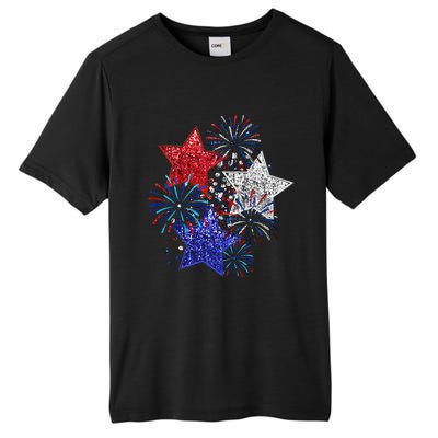 4th Of July Fireworks Stars Funny Cute 4th Of July Tall Fusion ChromaSoft Performance T-Shirt