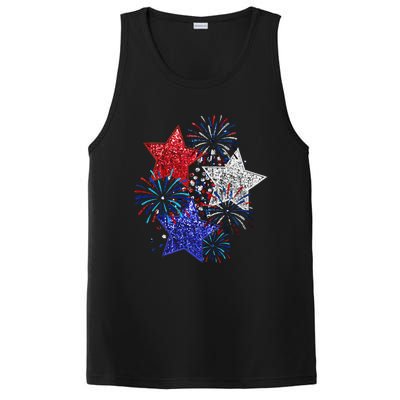 4th Of July Fireworks Stars Funny Cute 4th Of July PosiCharge Competitor Tank