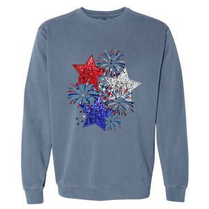 4th Of July Fireworks Stars Funny Cute 4th Of July Garment-Dyed Sweatshirt