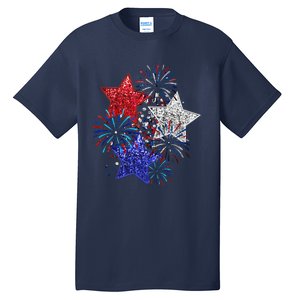 4th Of July Fireworks Stars Funny Cute 4th Of July Tall T-Shirt