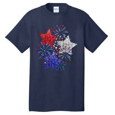 4th Of July Fireworks Stars Funny Cute 4th Of July Tall T-Shirt