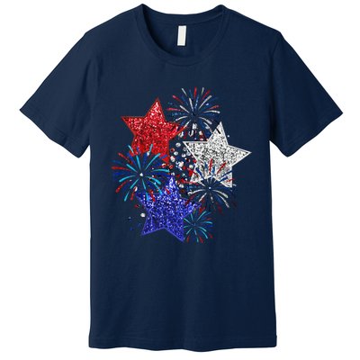 4th Of July Fireworks Stars Funny Cute 4th Of July Premium T-Shirt