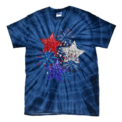 4th Of July Fireworks Stars Funny Cute 4th Of July Tie-Dye T-Shirt