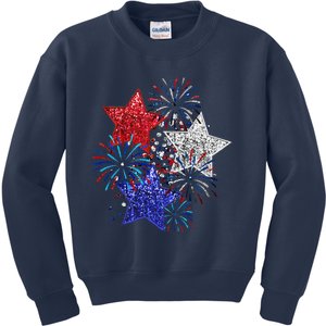 4th Of July Fireworks Stars Funny Cute 4th Of July Kids Sweatshirt