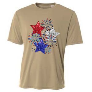 4th Of July Fireworks Stars Funny Cute 4th Of July Cooling Performance Crew T-Shirt