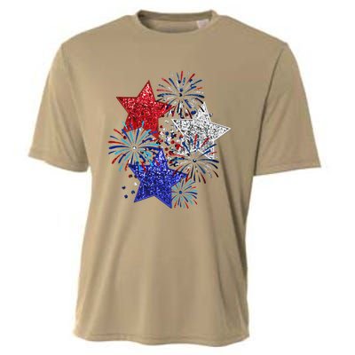 4th Of July Fireworks Stars Funny Cute 4th Of July Cooling Performance Crew T-Shirt