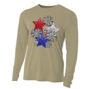 4th Of July Fireworks Stars Funny Cute 4th Of July Cooling Performance Long Sleeve Crew