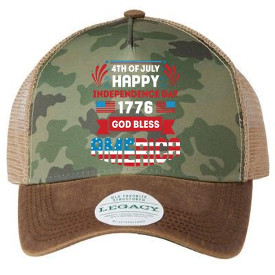 4th Of July Happy Independence Day 1776 God Bless America Gift Legacy Tie Dye Trucker Hat