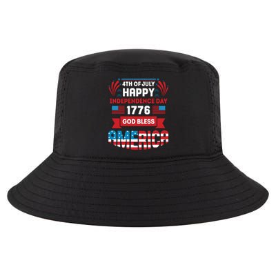 4th Of July Happy Independence Day 1776 God Bless America Gift Cool Comfort Performance Bucket Hat