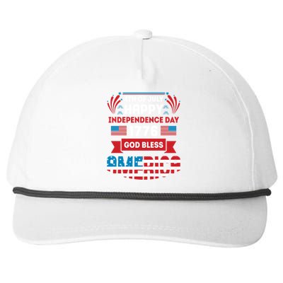 4th Of July Happy Independence Day 1776 God Bless America Gift Snapback Five-Panel Rope Hat