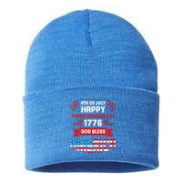 4th Of July Happy Independence Day 1776 God Bless America Gift Sustainable Knit Beanie