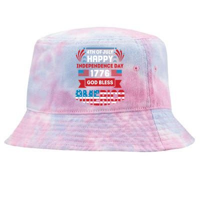 4th Of July Happy Independence Day 1776 God Bless America Gift Tie-Dyed Bucket Hat