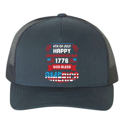 4th Of July Happy Independence Day 1776 God Bless America Gift Yupoong Adult 5-Panel Trucker Hat