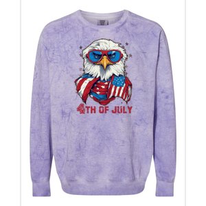 4th Of July Bald Eagle With American Flag Colorblast Crewneck Sweatshirt