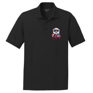 4th Of July Bald Eagle With American Flag PosiCharge RacerMesh Polo